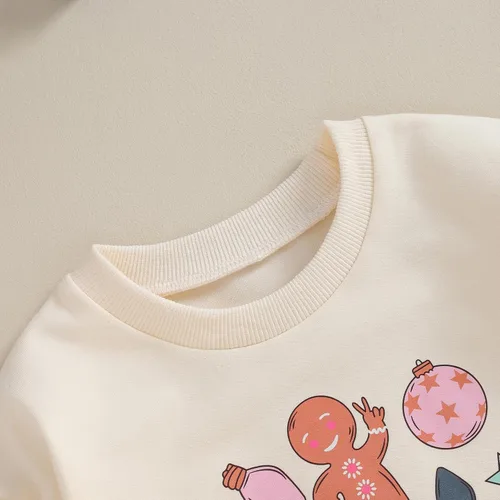Miniatura 10 de Lamuusaa Traje de Navidad para bebé recién nacida, manga larga, bloque de color, sudadera de gran tamaño, ropa de otoño