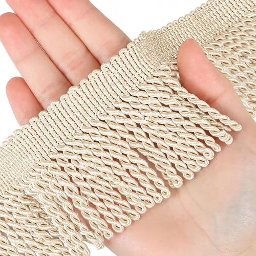Miniatura 17 de Cortina de flecos de lingotes de 5 yardas/2.5 pulgadas, adornos de tela con flecos para el hogar, accesorios de costura para manualidades, ropa