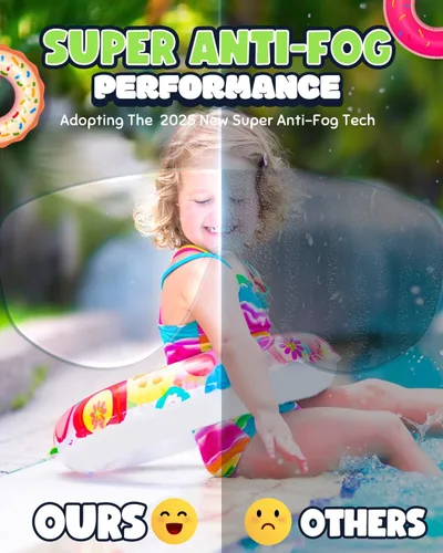 Miniatura 4 de Gafas de natación para niños, paquete de 2, antiempañamiento y rayos UV para niños y niñas, sin fugas, artículos esenciales para la piscina
