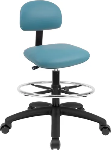 Miniatura 8 de Serie FSS Silla de asiento cuadrado de altura baja (43.2 cm - 55.9 cm) de asiento. Vinilo de tela - para oficina, garaje, escritorio, taller