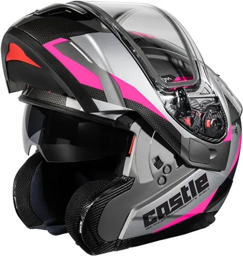 Miniatura 3 de Castle X Atom SV - Casco modular para motocicleta Blanco perla