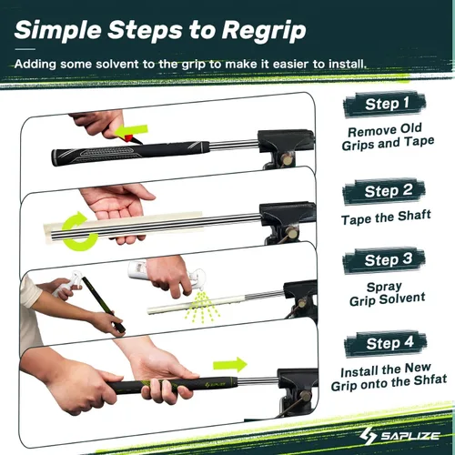 Miniatura 7 de SAPLIZE Golf Grips Set of 13, Bundle with Tapes or Full Regripping Kit, Jumbo / Mid / Standard / Undersize, Women / Men Anti-slip Rubber Golf Club
