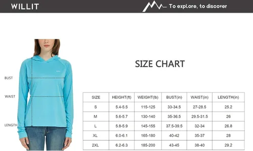 Miniatura 8 de Willit - Sudadera con capucha para mujer con protección solar UPF 50+ camiseta manga larga, para senderismo, pesca, al aire libre, ligera