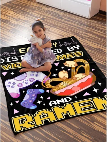 Miniatura 6 de Manta "Fácilmente Distraído por Videojuegos y Ramen" Manta de Videojuegos Manta de Ramen Regalo Regalos de Videojuegos Manta Ligera y Suave