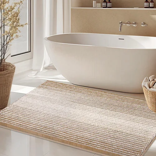 Miniatura 10 de Alfombras de Baño Grandes Antideslizantes de Chenilla - Alfombra de Baño para Ducha Suave Absorbente de Agua - Alfombra de Baño Delante de Bañera
