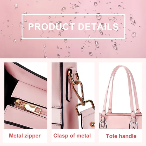 Miniatura 5 de MOSISO Bolsa de mano para computadora portátil para mujer, bolsa de trabajo de piel sintética con compartimento para laptop compatible con laptop