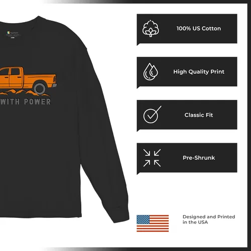 Miniatura 130 de Tee Hunt Camisetas gráficas y camisetas sin mangas para hombre Roll with Power Pickup Truck