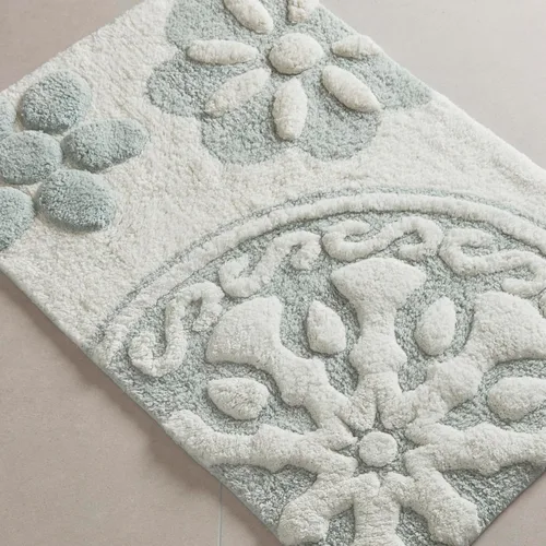 Miniatura 8 de Madison Park Casablanca 100% Cotton Tufted Bathroom Rugs Luxurious Plush Medallion Floral Pattern Bath Mat Absorbent, Quick Dry, Spa Design Shower