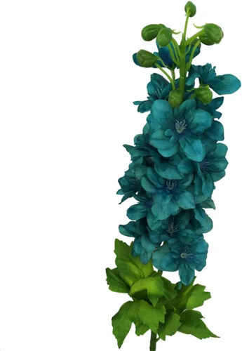 Miniatura 3 de 6 tallos de 31" Delphinium Ajacis flores artificiales de seda (azul)