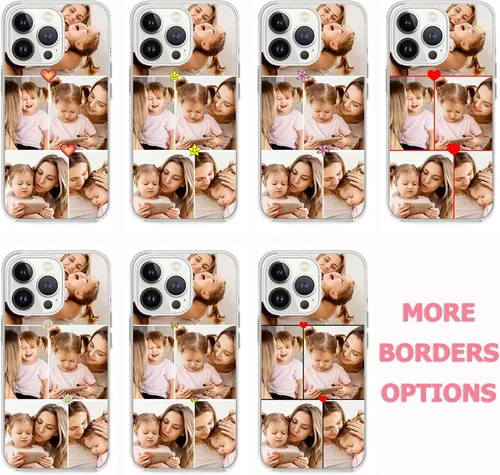 Miniatura 7 de Fundas de teléfono con collage de fotos, funda protectora de silicona para niñas, niños, mujeres, parejas, amigos, para iPhone 11, 12, 13, 14, 15