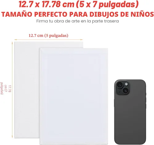 Miniatura 8 de Simetufy Paquete de 42 tableros de lienzo pequeños de 5 x 7 pulgadas para pintar, paneles de lienzo planos preimprimados de 8 onzas, sin ácidos