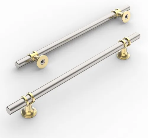 Miniatura 30 de Amerdeco ZH0050 - Paquete de 10 pomos de bronce champán para gabinetes, barra en T de 2 pulgadas, manijas de gabinete de cocina, manijas