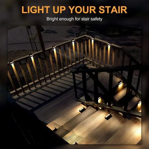 Miniatura 5 de SOLPEX Luces Solares para Cercas, 6 LEDs Luces Solares para Exteriores Impermeables Alimentadas por Energía Solar para Terraza, Escalera, Porche