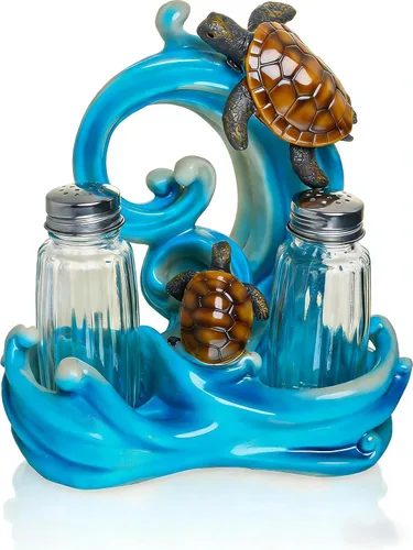 Miniatura 7 de Juego de saleros y pimenteros de elefante con tarros de especias de cristal, dispensador de sal y pimienta con figura de elefante de resina