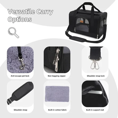 Miniatura 6 de ROYPET Transportador para gatos, bolsa portátil para mascotas para gatos y perros pequeños, bolsa plegable de malla suave y a prueba de arañazos