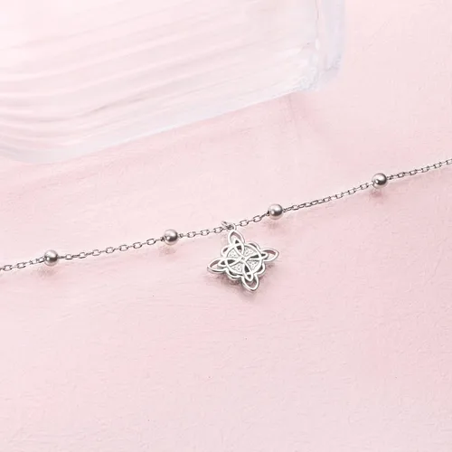 Miniatura 4 de Tobillera de plata de 925 para mujer chica para uso bohemio playa ajustable para regalo de cumpleaños