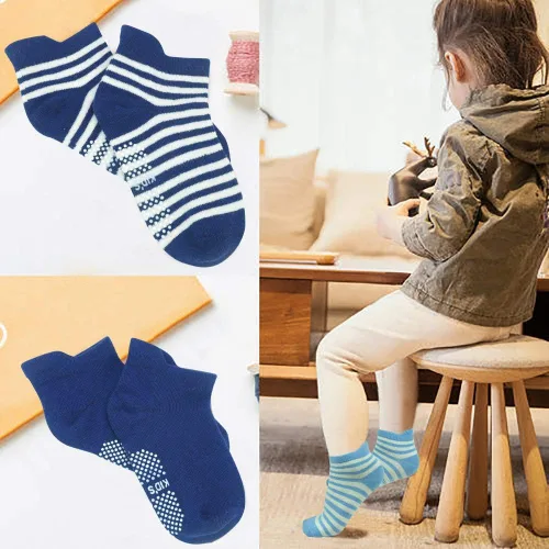 Miniatura 6 de Tphon Calcetines antideslizantes para niños pequeños con agarre, 12 pares de calcetines antideslizantes para niños y niñas de 1 a 7 años