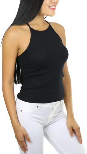 Miniatura 3 de ToBeInStyle Tops de tirantes de cuello alto para mujer