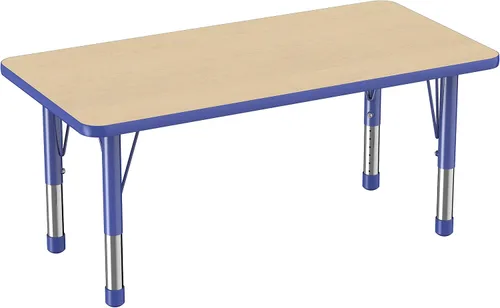 Miniatura 62 de FDP - Mesa rectangular para actividades escolares y aulas (24 x 36 pulgadas), patas gruesas para niños pequeños, altura ajustable de 15 a 24
