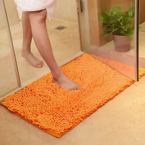Miniatura 21 de Alfombra de baño de felpilla de felpa color beige, antideslizante, gruesa, lavable, de secado rápido, tapete de ducha lanudo y suave, rectangular