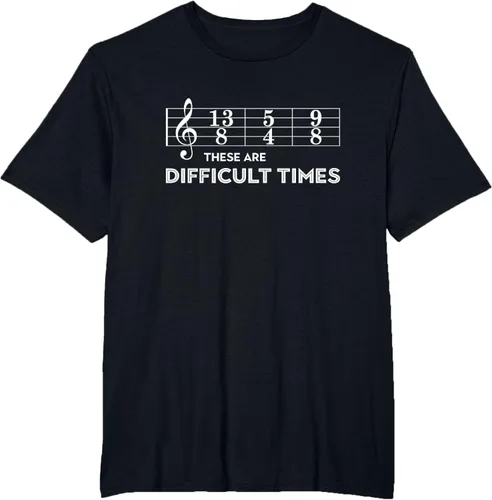 Miniatura 74 de Musician - Camiseta con texto en inglés "These are Difficult Times", talla S