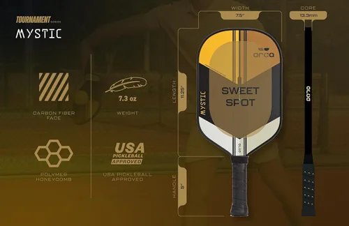 Miniatura 4 de Orca Pickleball Paddles, Tournament Series Carbon Fiber Pickleball Paddles Designed for Maximum Power and Control, USA Pickleball Approved