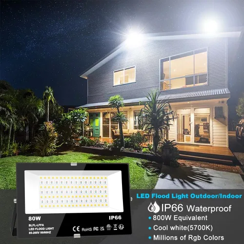 Miniatura 2 de Luz de inundación LED para exteriores, equivalente a 800 W, 8000 lúmenes, luz de paisaje RGB controlada por BRmesh aplicación, sin control remoto