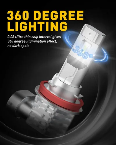 Miniatura 3 de AUXITO Bombilla LED antiniebla H11 H8 sin ventilador, 40 W 6000 lm de alto brillo, 6500 K blanco frío, chips LED CSP, bombillas antiniebla H16 H11