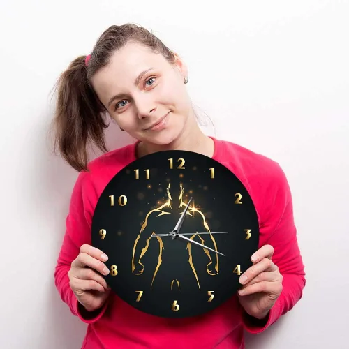 Miniatura 5 de The Geeky Days Reloj de tiempo de entrenamiento de fuerza, arte deportivo, gimnasio, sin tictac, reloj de pared para fitness, culturismo