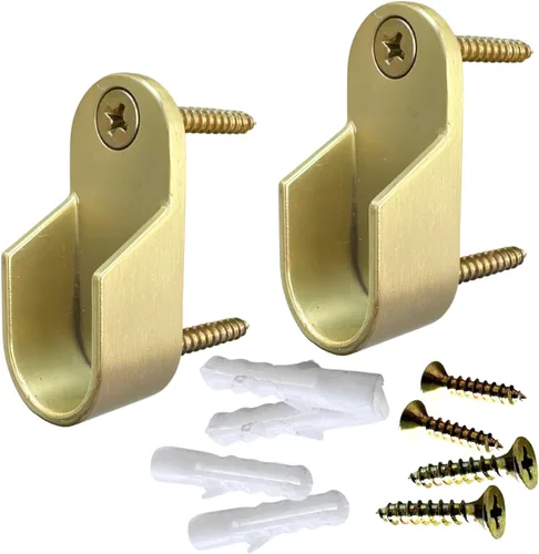 Miniatura 9 de Barra de armario ovalada larga de 36" Barra de ropa para armario resistente Latón satinado 1 paquete Varilla de 36