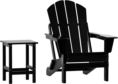 Miniatura 29 de WO Home Furniture - Juego de 3 sillas plegables para exteriores, mesa auxiliar, resistente a la intemperie y a los rayos UV, para césped, jardín