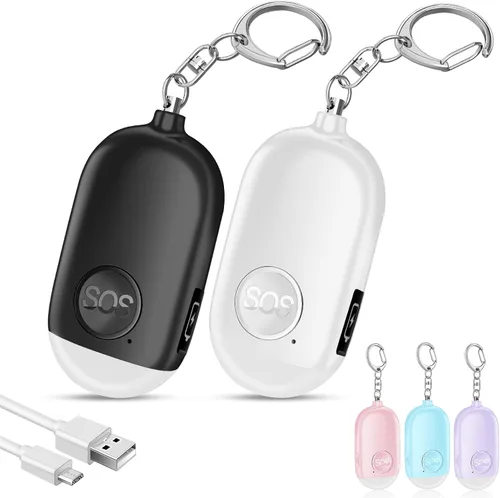 Miniatura 15 de Hion Alarma de seguridad personal para mujeres, recargable de 130 dB, llavero de alarma de autodefensa con linterna LED, seguridad sonora segura