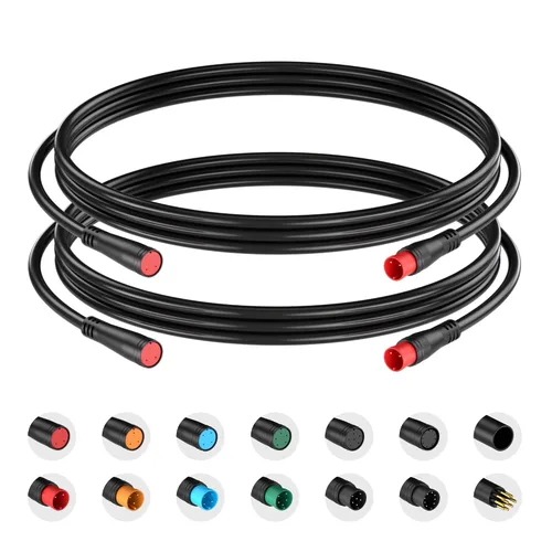 Miniatura 17 de Cable de extensión de 2 pines, 3 pines, 4 pines, 5 pines, 6 pines, 8 pines, 9 pines, enchufe impermeable funciona para luz de bicicleta eléctrica