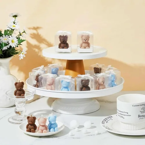 Miniatura 3 de 50 velas de oso para baby shower, regalos de fiesta de oso invitado, velas a granel para regalos decoraciones de fiesta