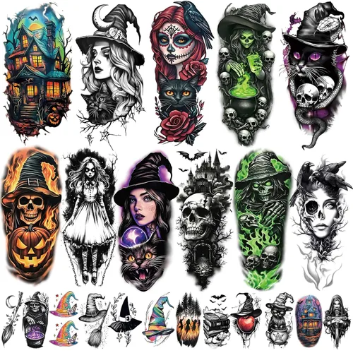 Miniatura 14 de Yazhiji 49 hojas de tatuajes temporales para mujeres y hombres 3D extra grandes, impermeables, sexy, flores, kits de tatuajes falsos Color flower
