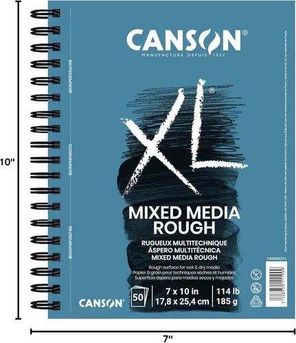 Miniatura 3 de Canson XL Series Cuaderno de Media Mix, Textura Rugosa, Alambre Lateral, 7x10 pulgadas, 50 Hojas – Papel de Arte Grueso para Acuarela, Gouache