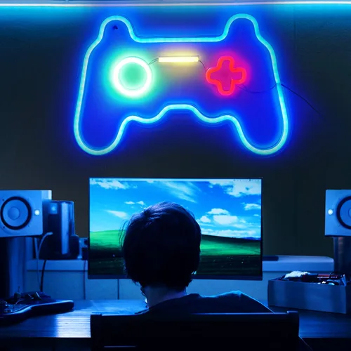 Miniatura 3 de Letrero de neón con luz de consola de videojuegos, decoración de pared para dormitorio, decoración de habitación de adolescentes y niños, letrero