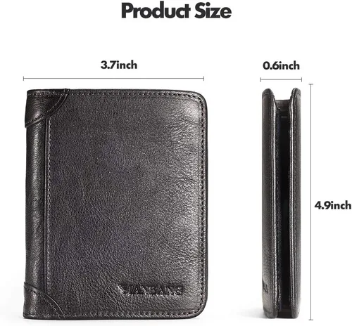 Miniatura 7 de MANBANG - Funda de piel sintética para hombre, con ventana de identificación y tarjetero