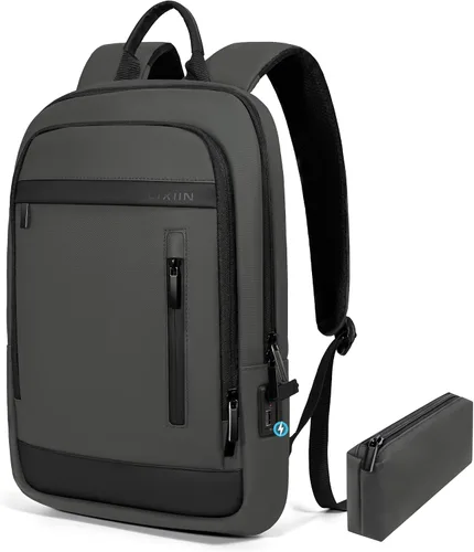 Miniatura 9 de Mochila de negocios para hombres antirrobo resistente al agua mochila de desplazamiento para portátil de 15.6 pulgadas para el trabajo diario, Negro