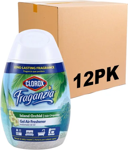 Clorox Fraganzia Ambientador en Gel en Forma de Cono, Aroma de Orquídea Isla - Ambientador sin Enchufe, sin Batería para Habitaciones Pequeñas,