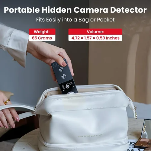Miniatura 6 de AMOROM Detectores de cámara oculta 7 en 1, buscador de rastreador GPS con detección alimentada por IA, pantalla OLED, 7 modos, antirrobo, linterna