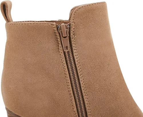 Miniatura 4 de Botines para mujer, tacón grueso, cremallera lateral, puntera puntiaguda, gamuza, para otoño e invierno