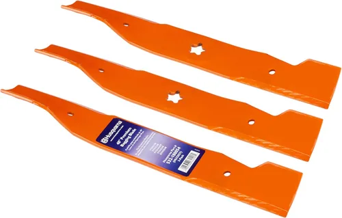 Husqvarna HU22027 Hi-Lift Cuchilla para empaquetamiento, de 48 pulgadas, premium, color naranja. Paquete de 3 unidades.