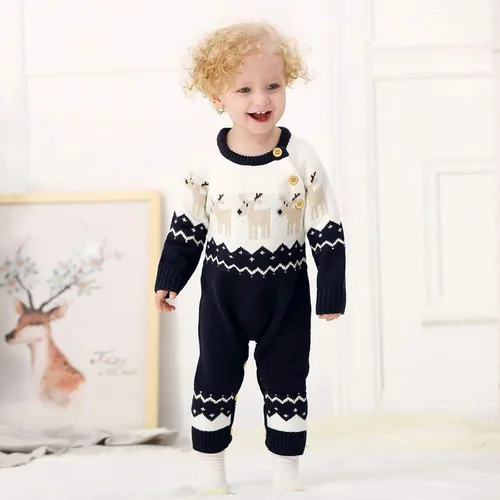 Miniatura 3 de Mameluco de Navidad de una pieza para bebés, niños y niñas, suéter de reno, ropa de festival de vacaciones