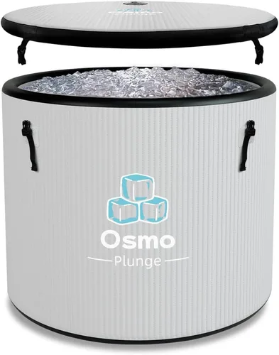 Bañera de hielo inflable para atletas, compatible con enfriador de agua, bañera de inmersión fría para recuperación con tapa aislada, hoja de tierra