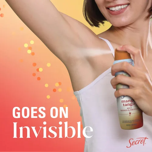 Miniatura 8 de Secret Dry Spray Desodorante antitranspirante para mujeres, 72 horas de frescura en las rocas con ácido prohialurónico, edición Miami Mocktails