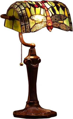 Miniatura 10 de Bieye L10057 Libélula Estilo Tiffany Vidrieras Banqueros Lámpara de escritorio Lámpara de mesa para lectura, trabajo decoración del hogar, 10