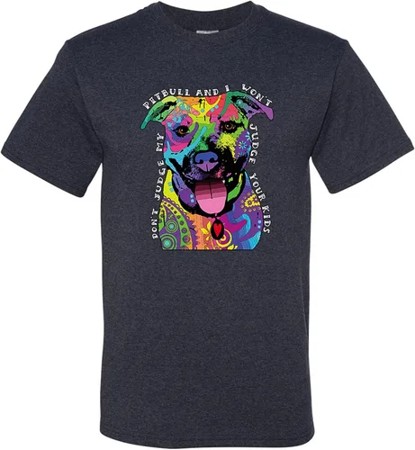 Miniatura 14 de Camisetas divertidas para hombre Don't Judge My Pitbull I Won't Judge Your Kids Púrpura