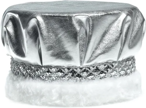 Miniatura 10 de Anderson's Corona metálica, banda de lentejuelas, piel sintética negra, 6 1/2 pulgadas