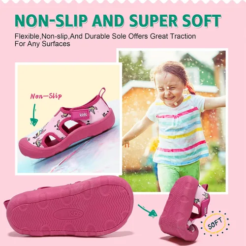 Miniatura 5 de Zapatos de agua para niños y niñas, de secado rápido, con puntera ancha, bonitos zapatos para la playa y la piscina (niños pequeños)
